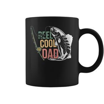 Mens Reel Cool Dad Fathers Day Fisherman Fishing Vintage Coffee Mug - Seseable