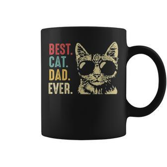 Mens Retro Vintage Best Cat Dad Ever T Fathers Day Gifts Coffee Mug - Seseable