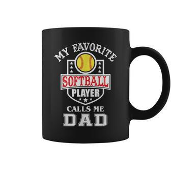 Mens Softball Dad Fathers Day Gift V2 Coffee Mug - Seseable