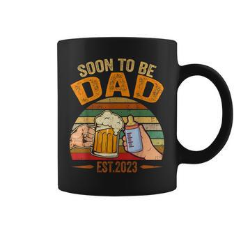 Mens Soon To Be Dad Est 2023 Fathers Day New Dad Vintage Mens Coffee Mug - Seseable