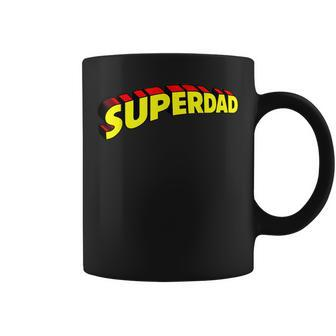 Mens Superdad Super Dad Super Hero Superhero Fathers Day Vintage Coffee Mug - Seseable
