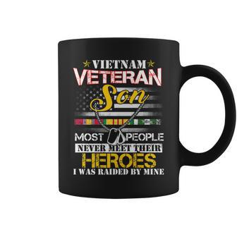 Mens Vietnam Veteran Son Raised By My Hero - Veteran Day Coffee Mug - Seseable