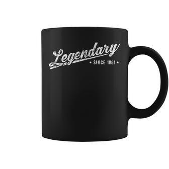 Mens Vintage 40Th Birthday Gift For Dad | Legendary Since 1981 Coffee Mug - Seseable