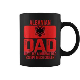 Mens Vintage Albanian Dad Albania Flag Design Fathers Day Coffee Mug - Seseable