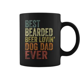 Mens Vintage Best Bearded Beer Lovin Dog Dad Pet Lover Owner Coffee Mug - Seseable