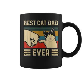 Mens Vintage Best Cat Dad Ever Bump Fit Fathers Day Gift Coffee Mug - Seseable