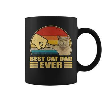Mens Vintage Best Cat Dad Ever Bump Fit Funny Cat Lover Gift Coffee Mug - Seseable