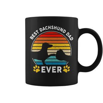 Mens Vintage Best Dachshund Dog Dad Ever Fathers Day Gifts Coffee Mug - Seseable