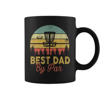 Mens Vintage Best Dad By Par Disc Golf Funny Fathers Day Coffee Mug - Seseable