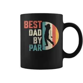 Mens Vintage Best Dad By Par Funny Golfing Fathers Day Coffee Mug - Seseable
