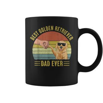 Mens Vintage Best Golden Retriever Dad Ever Fist Bump Dog Lover Coffee Mug - Seseable