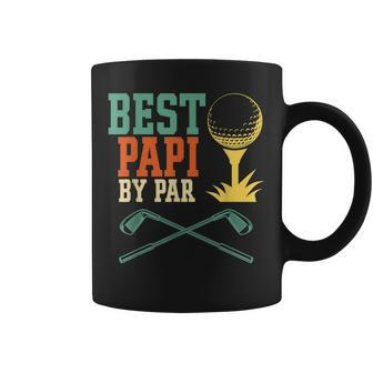 Mens Vintage Best Papi By Par Disc Golf Gift Dad Fathers Papa Coffee Mug - Seseable