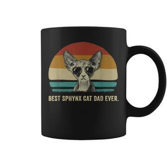 Mens Vintage Best Sphynx Cat Dad Ever Funny Cat Daddy Shir Coffee Mug - Seseable