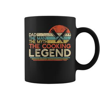 Mens Vintage Cooking Dad The Man The Myth The Legend Chef Gift Coffee Mug - Seseable