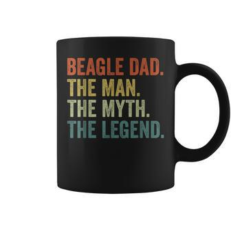 Mens Vintage Dog Dad Man Myth Legend Beagle Dad Day Coffee Mug - Seseable