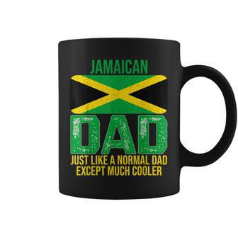 Mens Vintage Jamaican Dad Jamaica Flag Design For Fathers Day Coffee Mug - Seseable