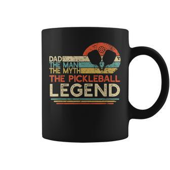 Mens Vintage Pickleball Dad The Man The Myth The Legend Coffee Mug - Seseable