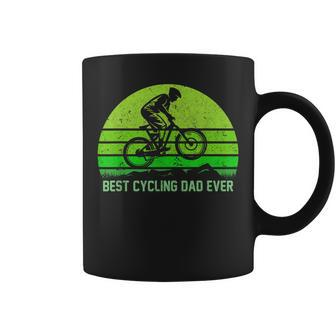 Mens Vintage Retro Best Cycling Dad Ever Funny Mountain Biking Coffee Mug - Seseable