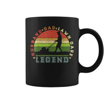 Mens Vintage Retro Husband Dad Lawn Care Legend Coffee Mug - Seseable