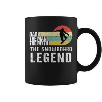 Mens Vintage Snowboard Dad The Man The Myth Snowboard Gift Coffee Mug - Seseable