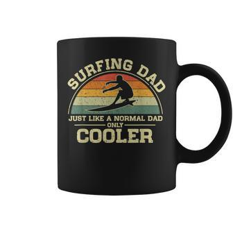 Mens Vintage Surfing Dad Just Like A Normal Dad Only Cooler Coffee Mug - Seseable