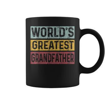 Mens Vintage Worlds Greatest Grandfather Dad Grandpa Fathers Day Coffee Mug - Thegiftio UK