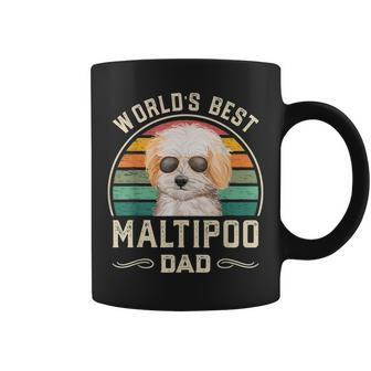 Mens Worlds Best Maltipoo Dad Vintage Dog Dad Coffee Mug - Seseable