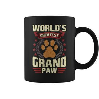 Mens Worlds Greatest Grandpa Grand Paw Dog Lover Grandpaw Coffee Mug - Seseable