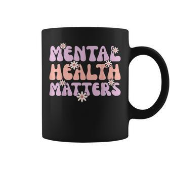 Mental Health Matters Awareness Month Groovy Therapy Squad Coffee Mug - Thegiftio UK