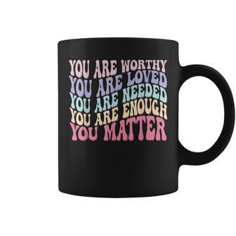 Mental Health Matters Be Kind Groovy Mental Health Awareness  Coffee Mug