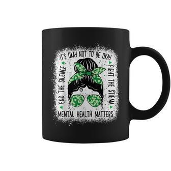 Mental Health Matters Messy Bun Mental Health Awareness Coffee Mug - Thegiftio UK