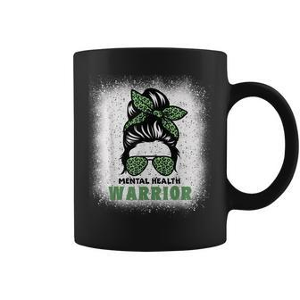 Mental Health Warrior Messy Bun - Mental Health Awareness Coffee Mug | Mazezy