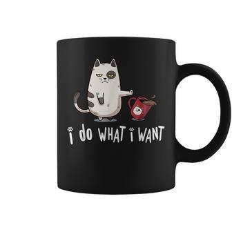 Meow I Do What I Want Vintage Black Cat Red Cup Funny My Cat Coffee Mug | Mazezy
