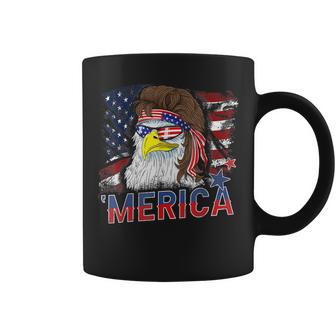 Merica Bald Eagle Mullet 4Th Of July American Flag Patriotic Coffee Mug | Mazezy