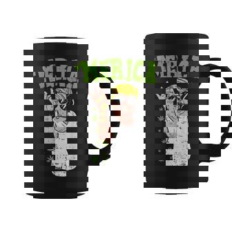 Merica Trump Bae Smoking Weed Cannabis Funny 420 Stoner Gift Coffee Mug - Thegiftio
