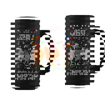 Merry Christmas Chicken Santa Hat Lights Xmas Funny Coffee Mug | Mazezy