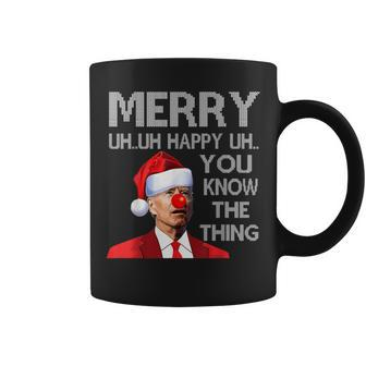 Merry Uh Uh You Know The Thing Biden Christmas Ugly Sweater Coffee Mug - Seseable