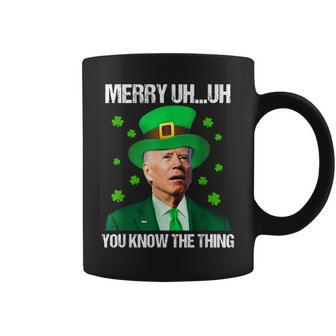 Merry Uh You Know The Thing Confused Biden St Patricks Day Coffee Mug - Seseable