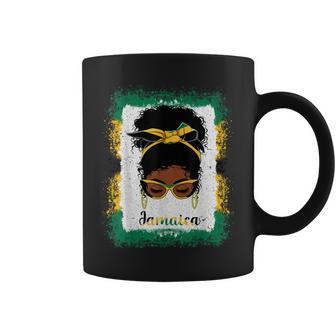 Messy Bun Jamaican Jamaica Flag Womens Woman Girl Coffee Mug | Mazezy