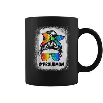 Messy Hair Bun Proud Mom Lgbt Gay Pride Support Lgbtq Parade Coffee Mug - Thegiftio UK