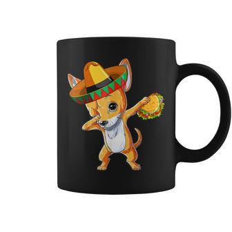 Mexican Chihuahua Dog Dabbing Sombrero Taco Cinco De Mayo Coffee Mug | Mazezy