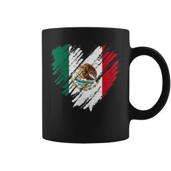 Mexico City Mexican Flag Heart Gift Mexico Coffee Mug | Mazezy