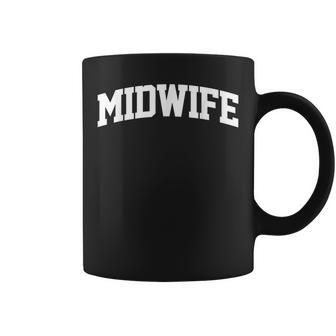 Midwife Job Outfit Costume Retro College Arch Funny Coffee Mug | Mazezy
