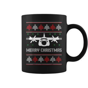 Military Airplane Ugly Christmas Sweater Army Veteran Xmas Coffee Mug - Seseable