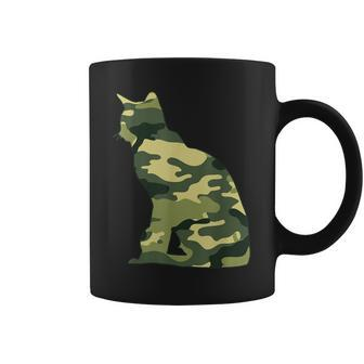 Military Burmese Camo Men Print Us Cat Kitty Veteran Gift Coffee Mug - Seseable