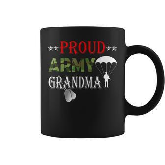 Military Paratrooper Proud Grandma Airborne Dog Tags Gift Coffee Mug | Mazezy