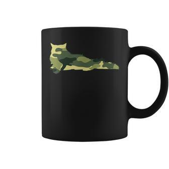 Military Persian Cat Camo Men Print Us Kitty Veteran Gift Coffee Mug | Mazezy