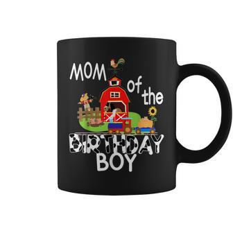 Mom Birthday Boy Train Farm Party Cow Pig Horse Chicken Coffee Mug | Mazezy