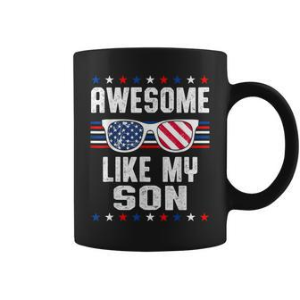 Mom Dad Quote Awesome Like My Son Happy Fathers Day Family Gift For Mens Coffee Mug | Mazezy