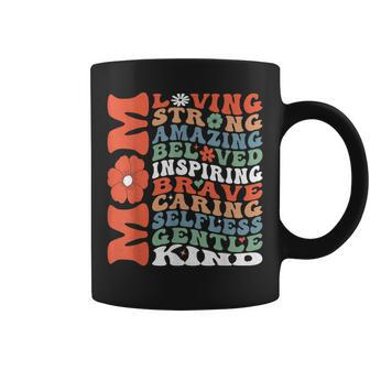 Mom Loving Strong Amazing Inspiring Brave And Caring Coffee Mug | Mazezy CA